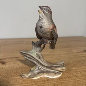 Boehm Bisque Porcelain Bird Figure Statue Tree Sparrow #468 H